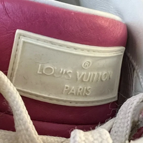 Louis Vuitton Pink & White Leather Sneakers Size 36.5/6.5! - Picture 9 of 10